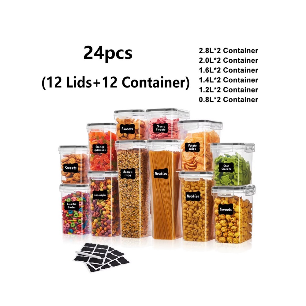 Snacks Food Labels - 24Pcs Sealed Food Storage Containers with