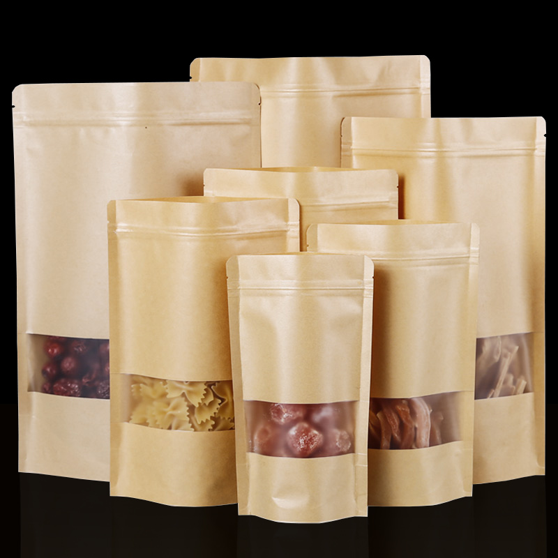 100PCS Brown Doypack Kraft Pac - Food Snacks Packets review and price