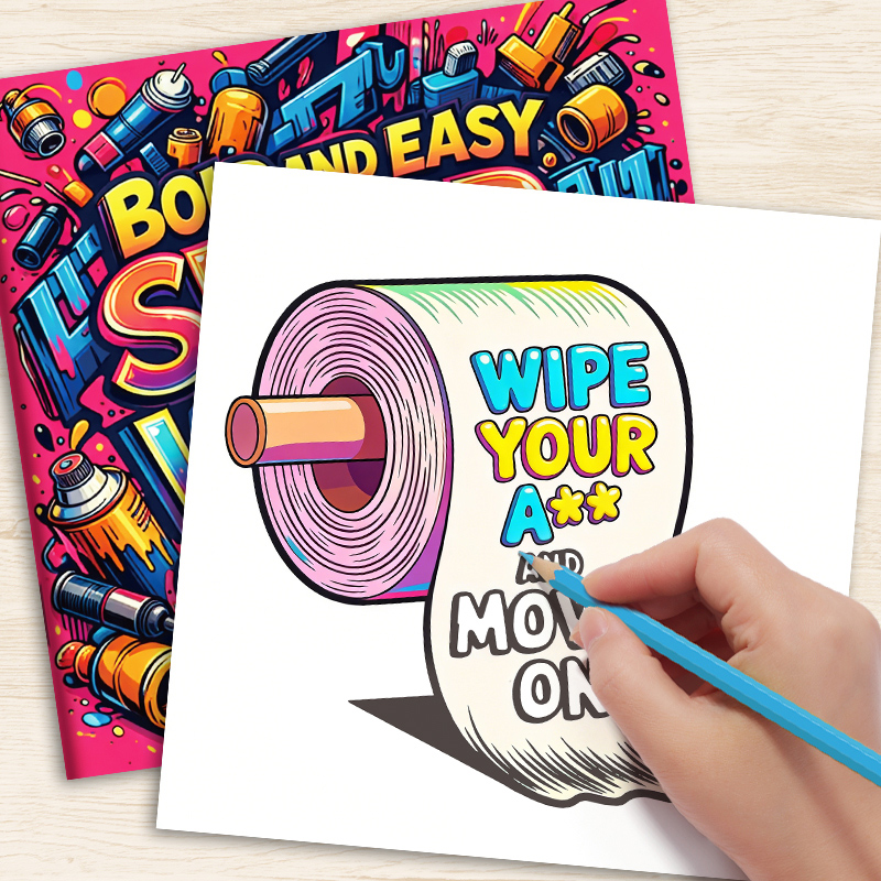 Adult Stress-Relief Swear-Word - Food And Snacks Coloring Book review and price