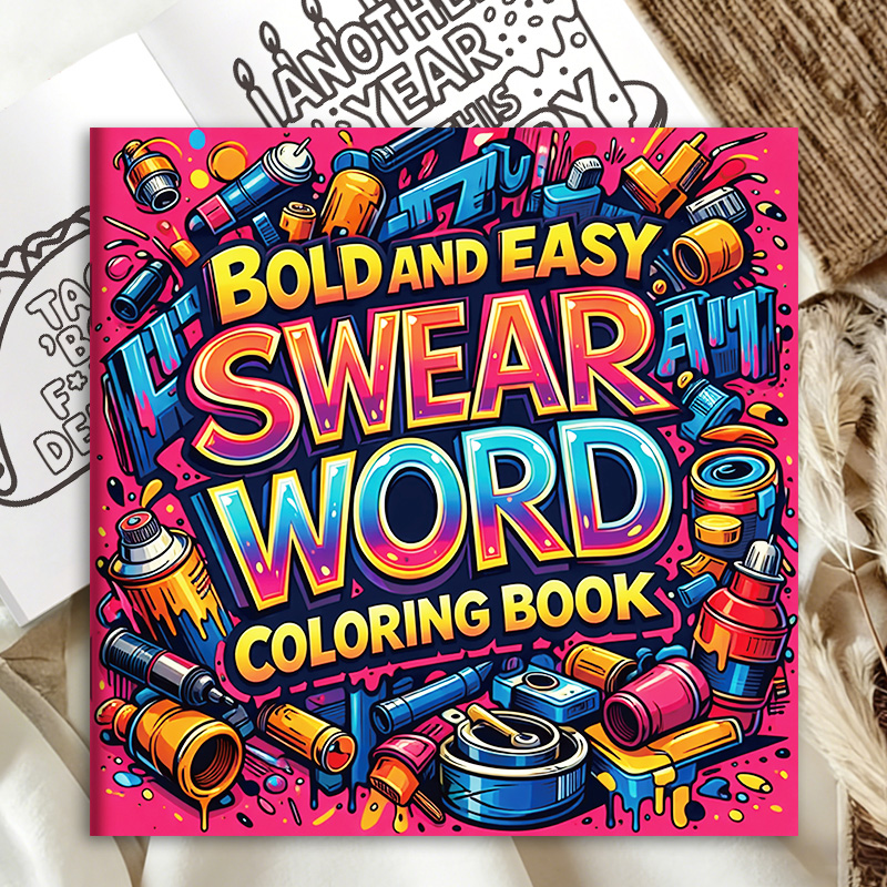 Adult Stress-Relief Swear-Word - Food And Snacks Coloring Book review and price