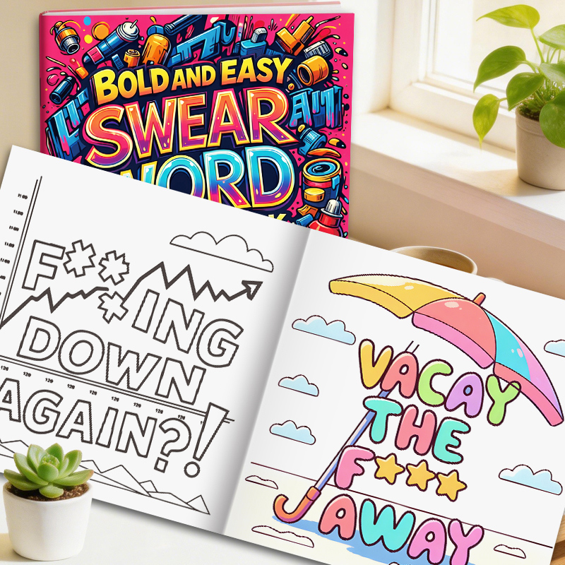 Adult Stress-Relief Swear-Word - Food And Snacks Coloring Book review and price