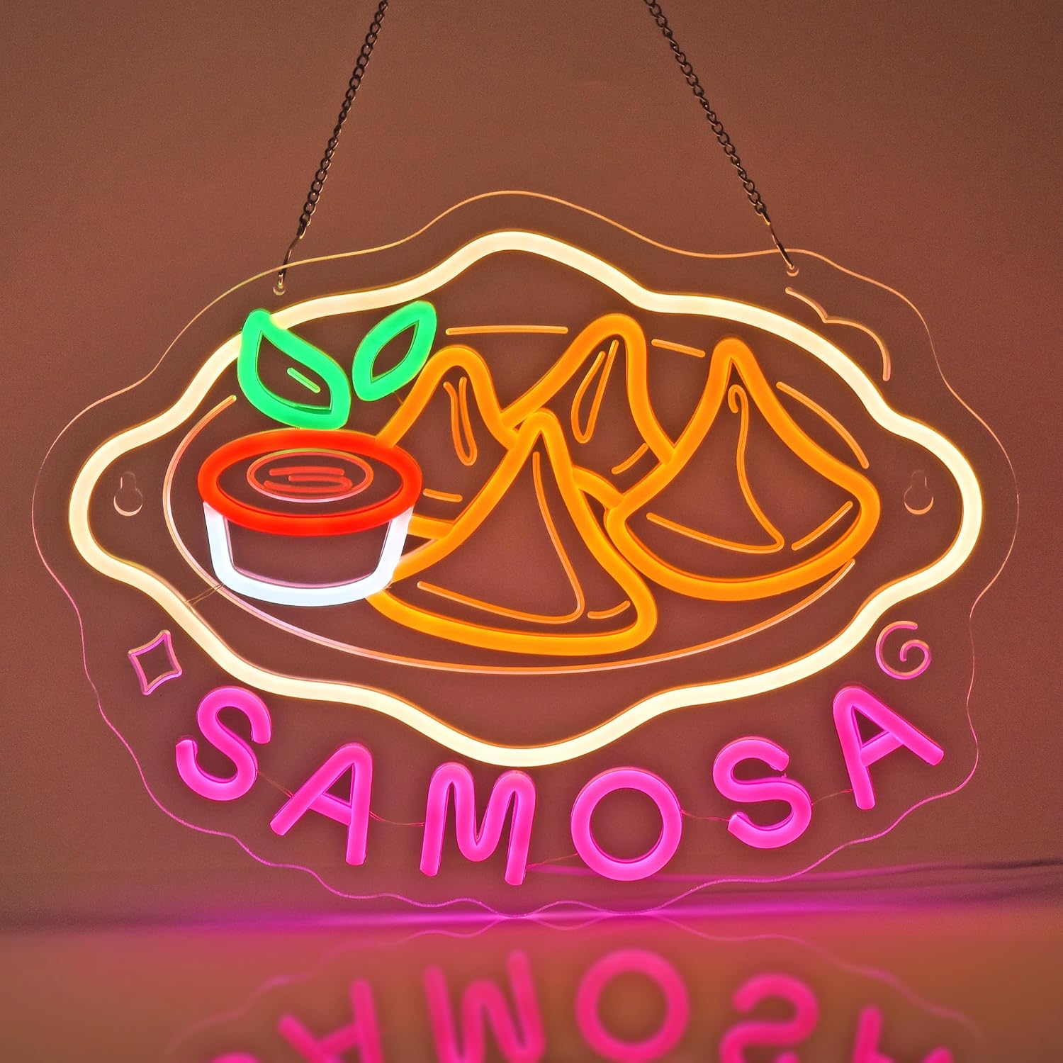 Samosa Food Neon Sign LED Wall - Food Snacks Indian review and price