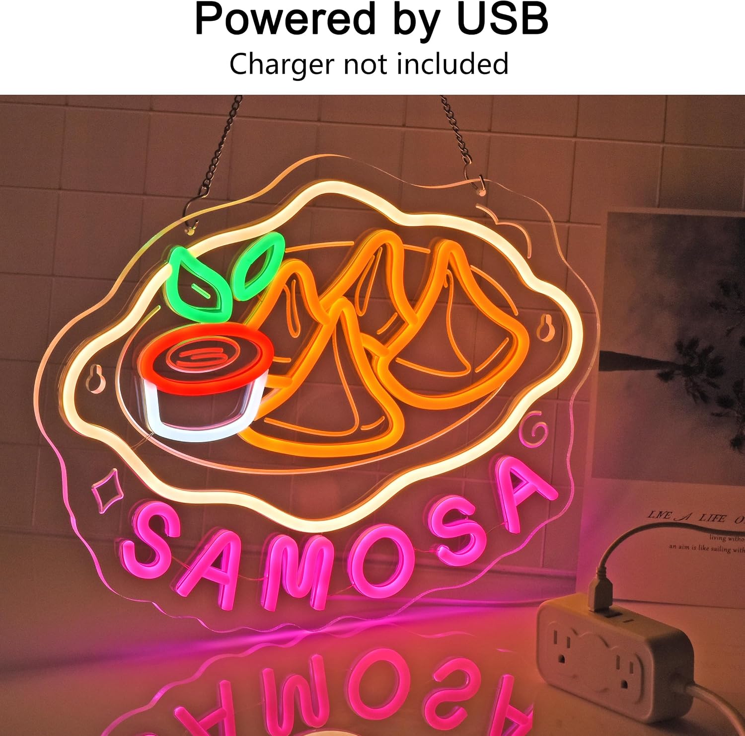 Samosa Food Neon Sign LED Wall - Food Snacks Indian review and price