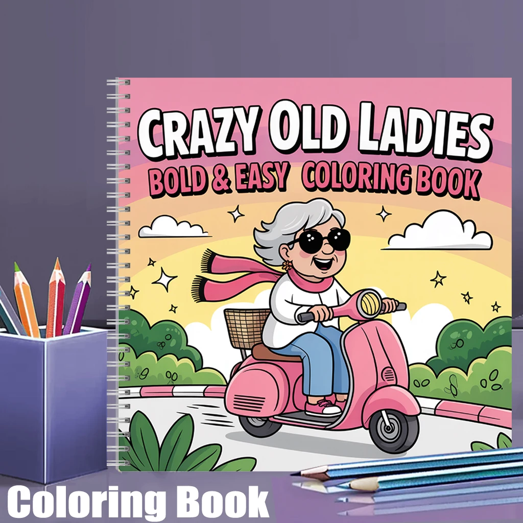 Crazy Old Ladies Coloring Book - Food And Snacks Coloring Book review and price