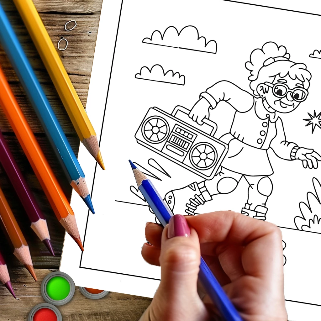 Crazy Old Ladies Coloring Book - Food And Snacks Coloring Book review and price