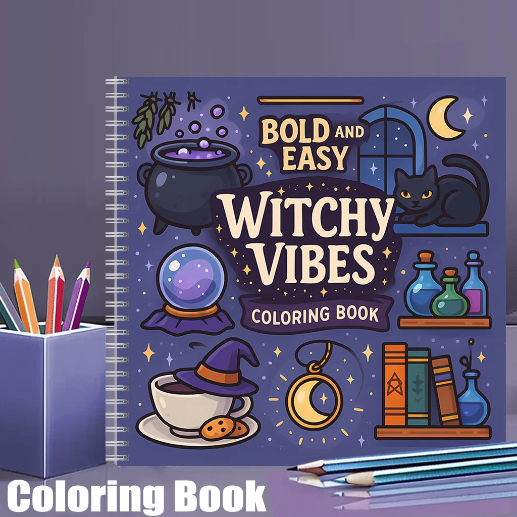 Easy Witchy Vibes Coloring Boo - Food And Snacks Coloring Book review and price