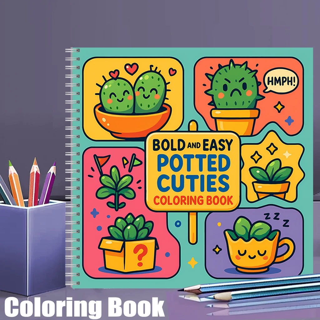 Easy Potted Cuties Coloring Bo - Food And Snacks Coloring Book review and price