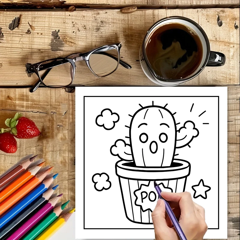 Easy Potted Cuties Coloring Bo - Food And Snacks Coloring Book review and price